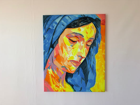 Mother Mary Handmade Original Oil Painting by WamanthaW