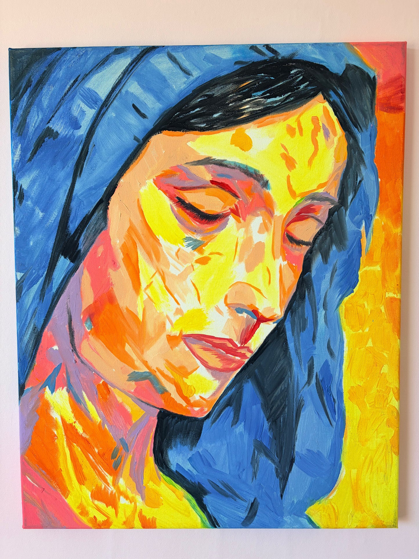 Mother Mary Handmade Original Oil Painting by WamanthaW